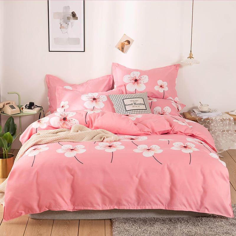 American Market Amazon Hot Selling Flower Printed Super Soft 120GSM Microfiber Polyester Bed Clothes Bedroom Set